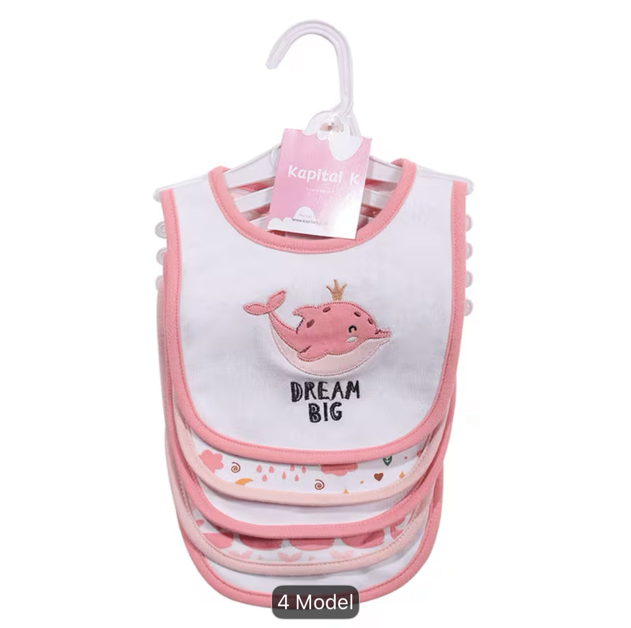 5 pc double layered baby girl bibs