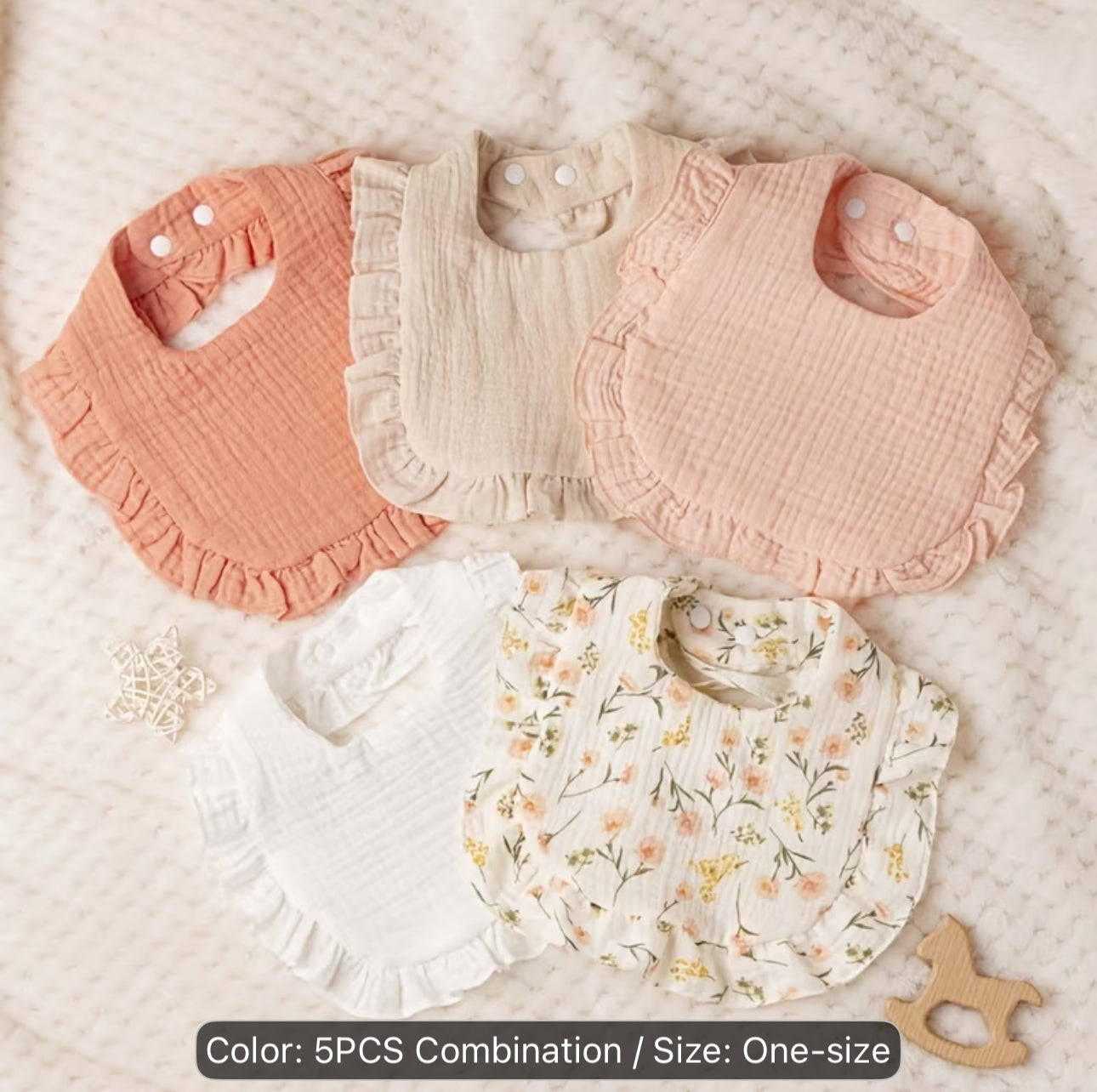 5 pc baby bibs