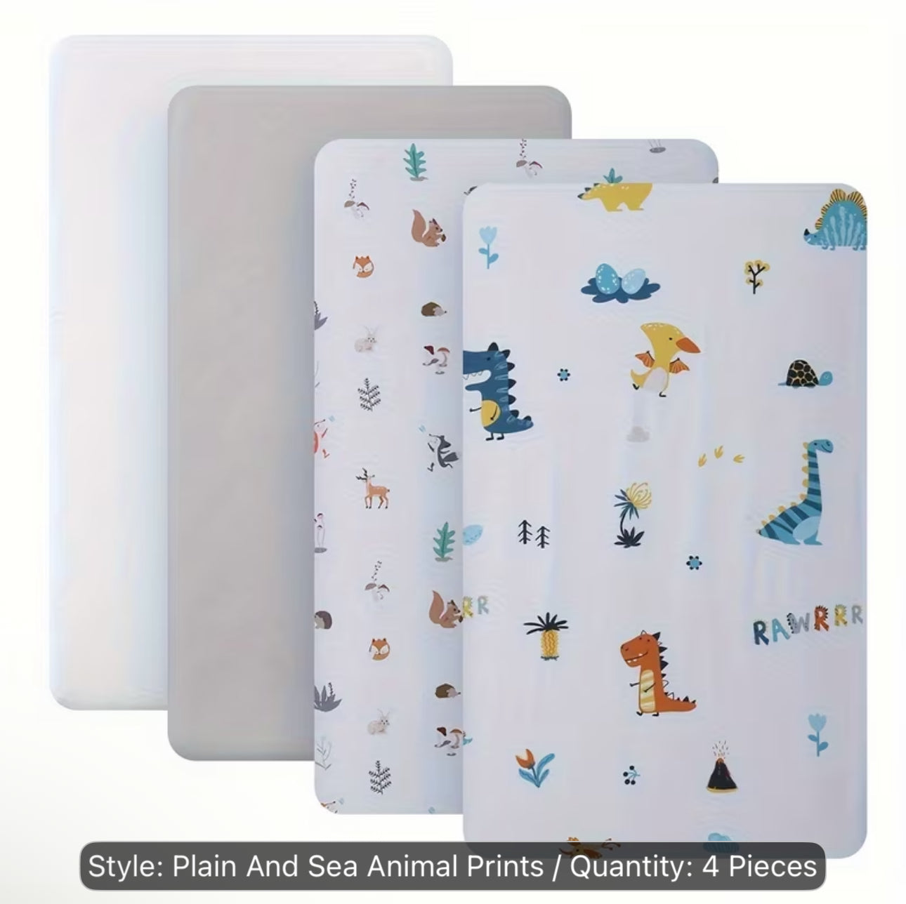 4 pcs fitted crib sheets