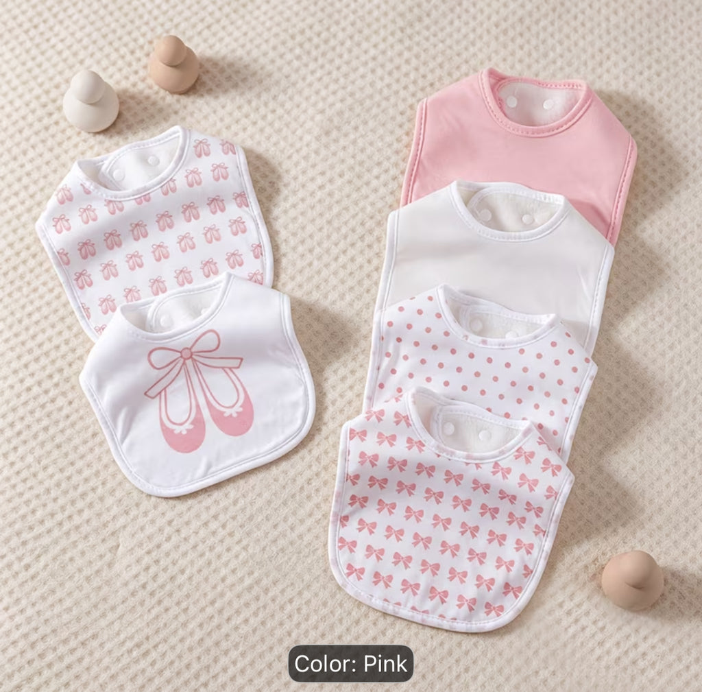 6 pc soft baby bibs