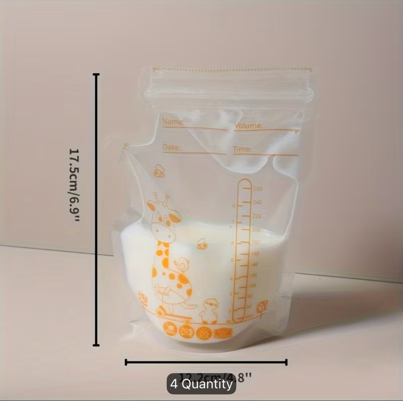 Breast milk storage bags