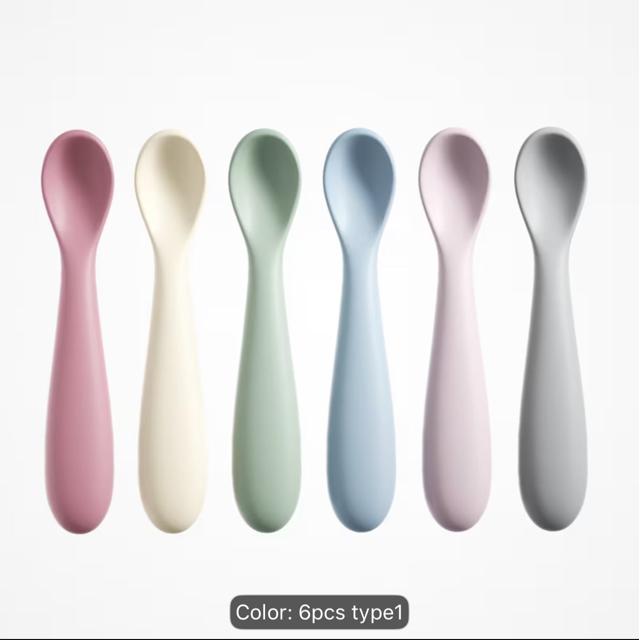 6pc silicone small spoons