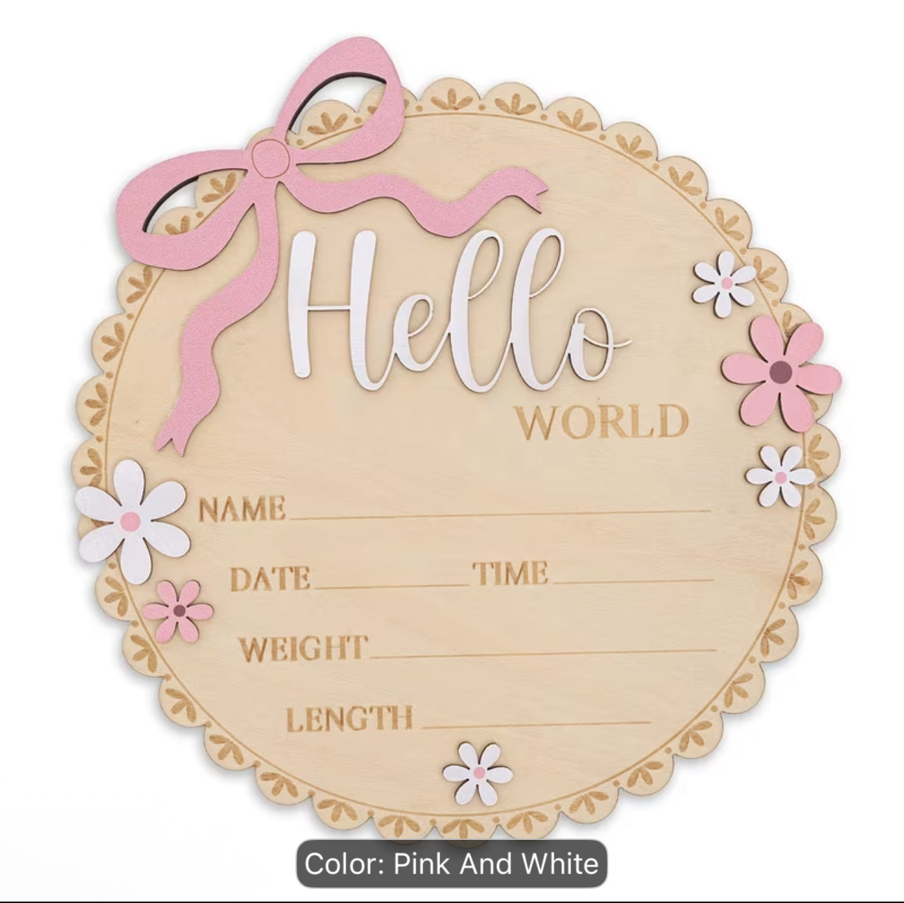 Hello world newborn announcement sign