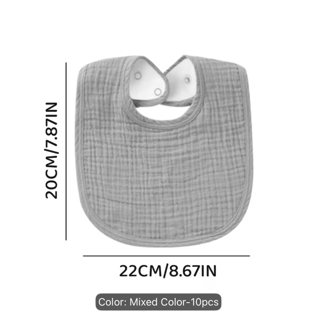 10 pack gender neutral muslin bibs