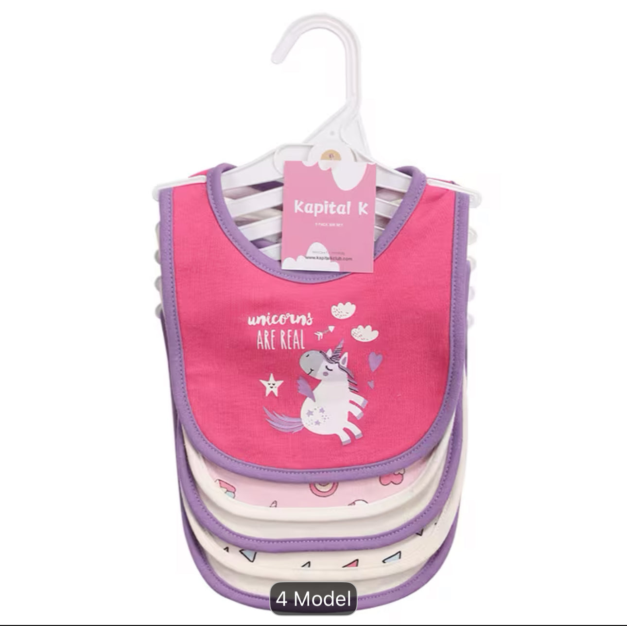 5 pc double layered baby girl bibs
