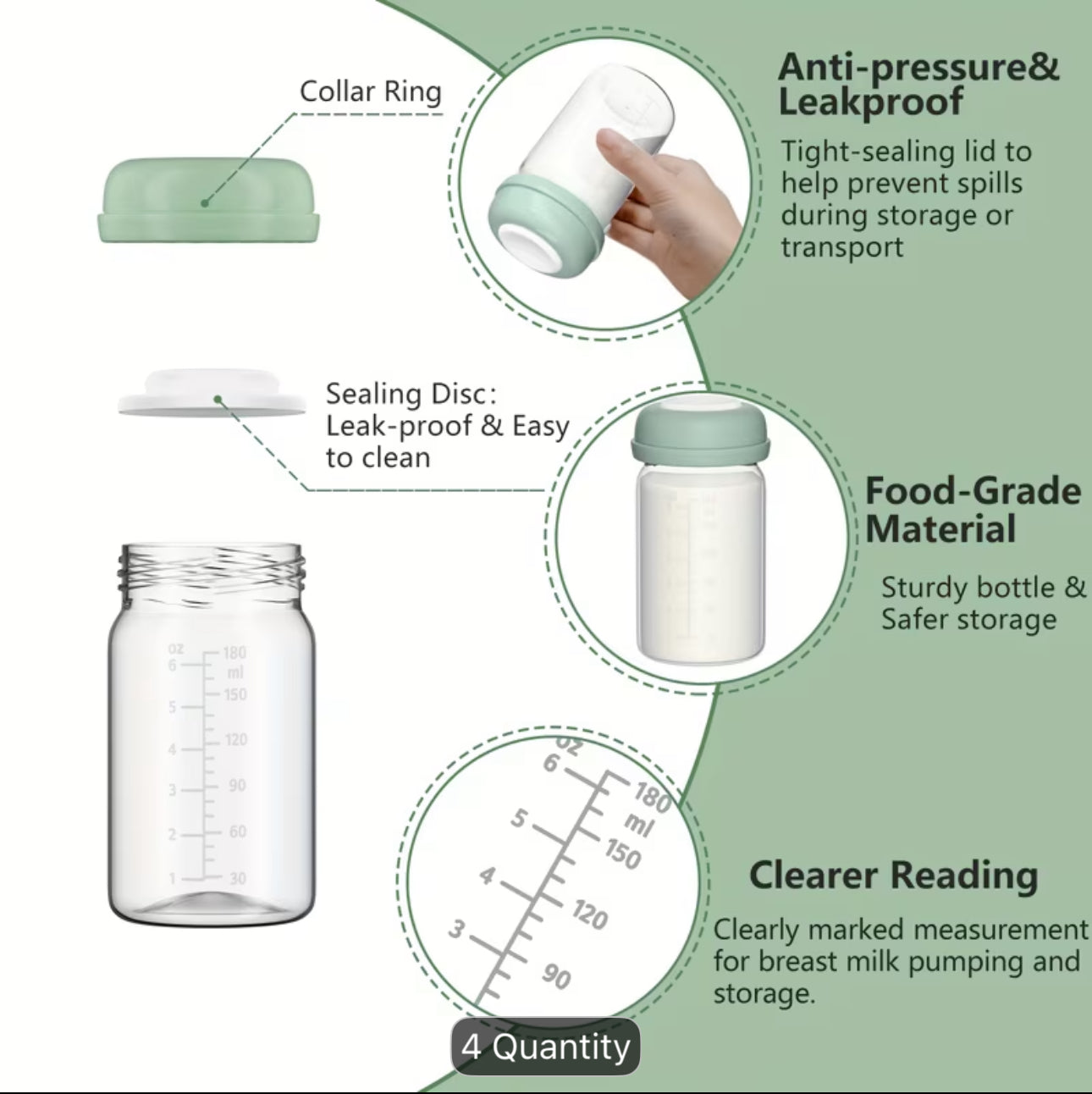 Breast milk storage bottles