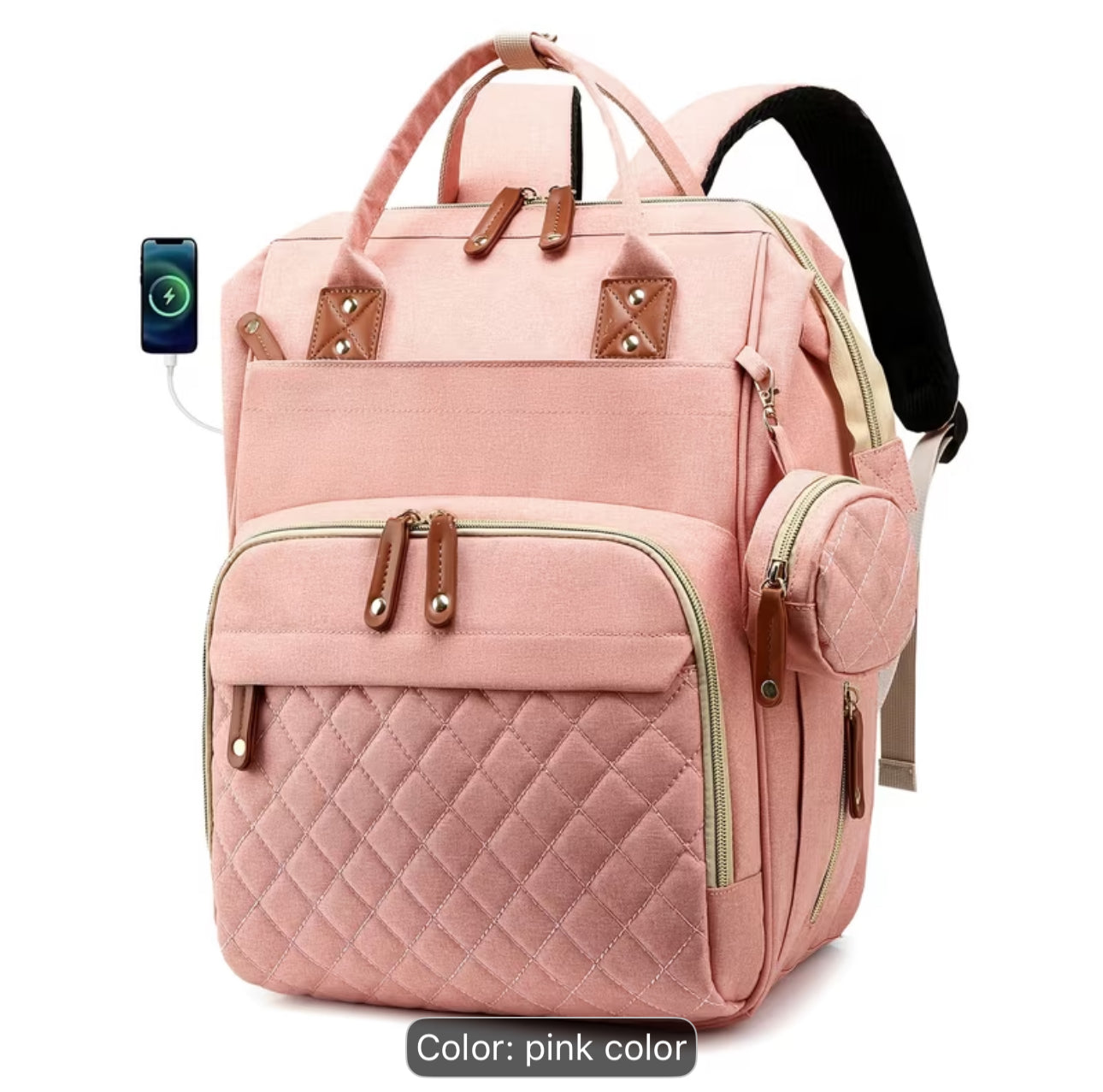 Pink diaper bag