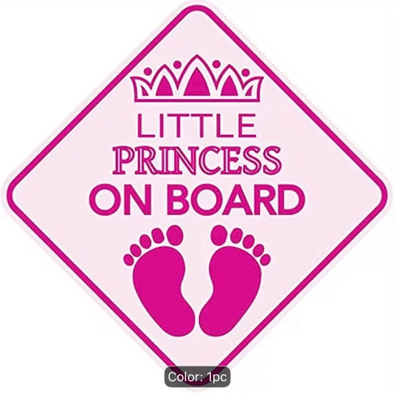 Princess on board car sticker