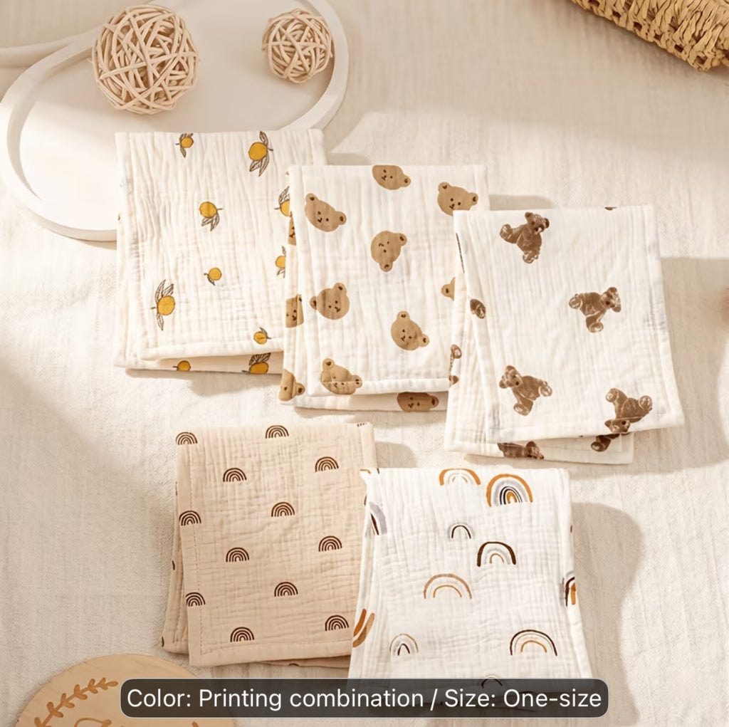 5pcs soft crepe muslin nursing towels